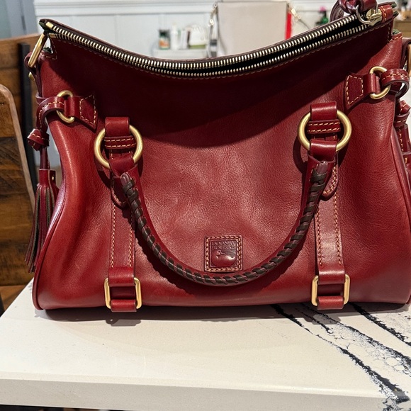Dooney & Bourke Cherry Red Leather Shoulder Bag - Picture 1 of 3